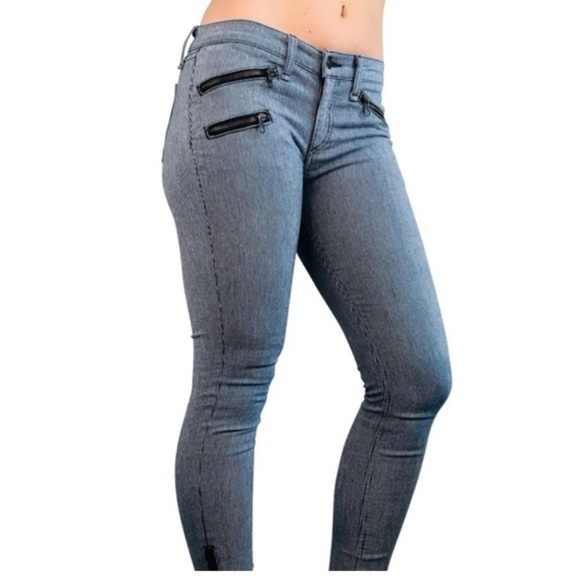 Rag and Bone RBW 23 Moto pinstripe Jeans - Picture 2 of 13